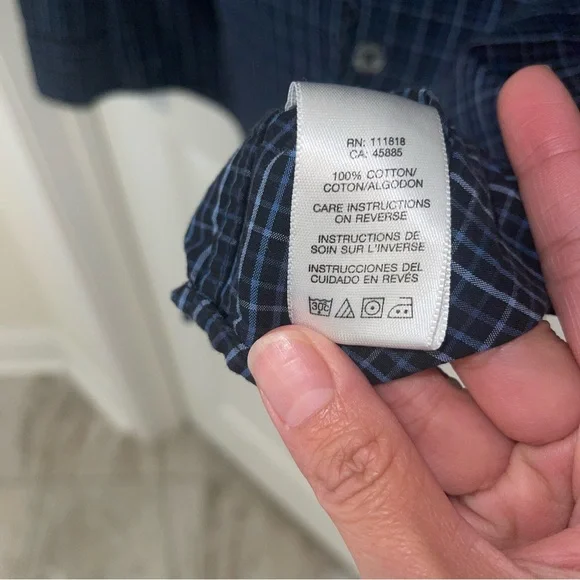 MICHAEL KORS plaid long sleeves Dress Shirt Men Large - Picture 8 of 13